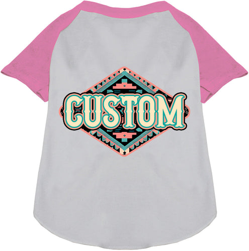 Custom Peach Aztec Pet Raglan Shirts