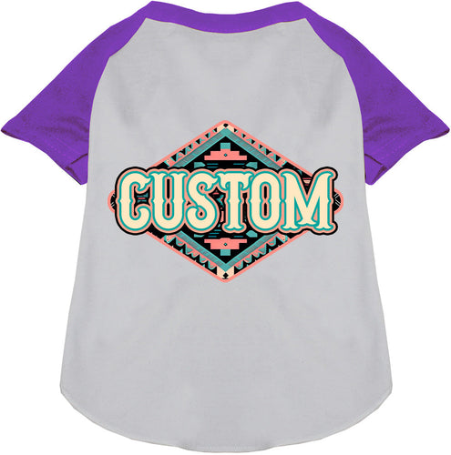 Custom Peach Aztec Pet Raglan Shirts