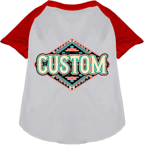 Custom Peach Aztec Pet Raglan Shirts
