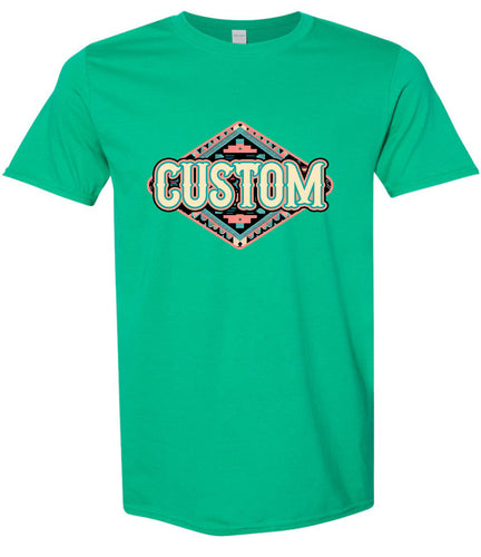 Custom Peach Aztec Adult Gildan Soft Shirt