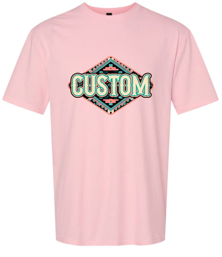 Custom Peach Aztec Adult Gildan Soft Shirt