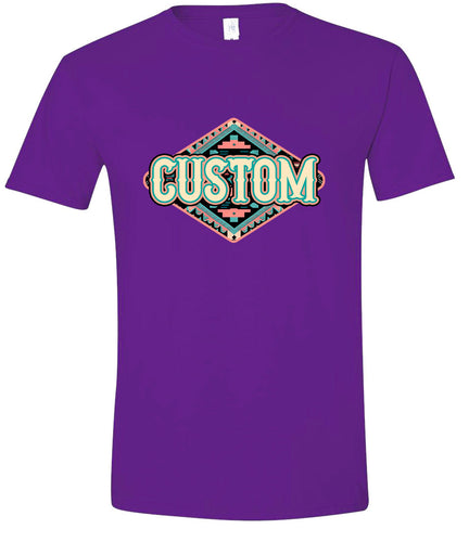 Custom Peach Aztec Adult Gildan Soft Shirt