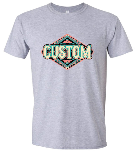 Custom Peach Aztec Adult Gildan Soft Shirt
