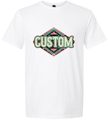 Custom Peach Aztec Adult Gildan Soft Shirt