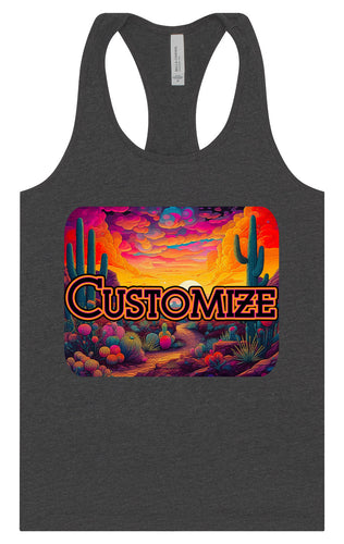 Custom Neon Desert Women's Racerback Tank