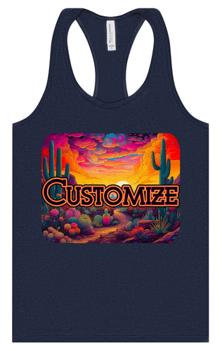Custom Neon Desert Women's Racerback Tank