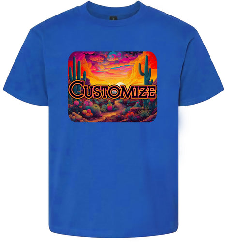 Custom Neon Desert Children's Gildan Soft Shirt