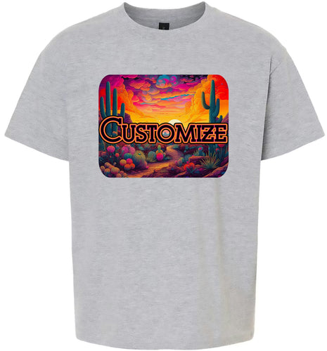 Custom Neon Desert Children's Gildan Soft Shirt