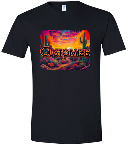 Custom Neon Desert Adult Gildan Soft Shirt