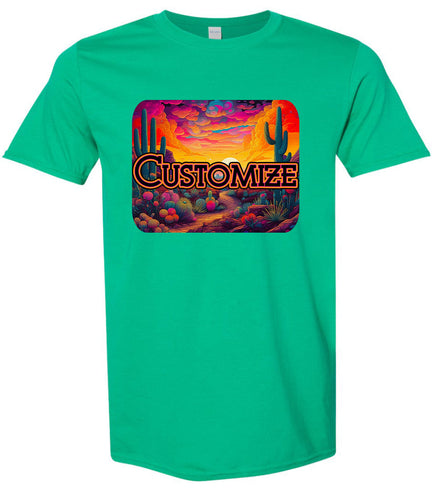 Custom Neon Desert Adult Gildan Soft Shirt