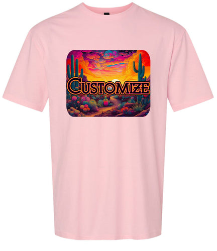 Custom Neon Desert Adult Gildan Soft Shirt