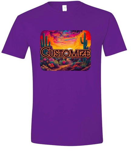 Custom Neon Desert Adult Gildan Soft Shirt