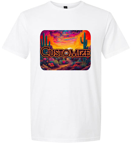 Custom Neon Desert Adult Gildan Soft Shirt