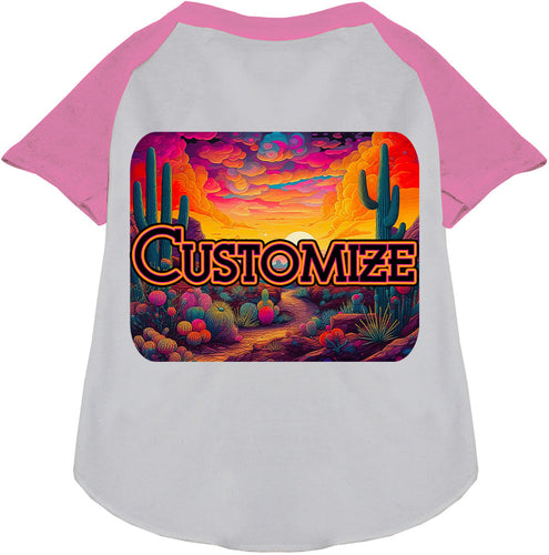 Custom Neon Desert Pet Raglan Shirts