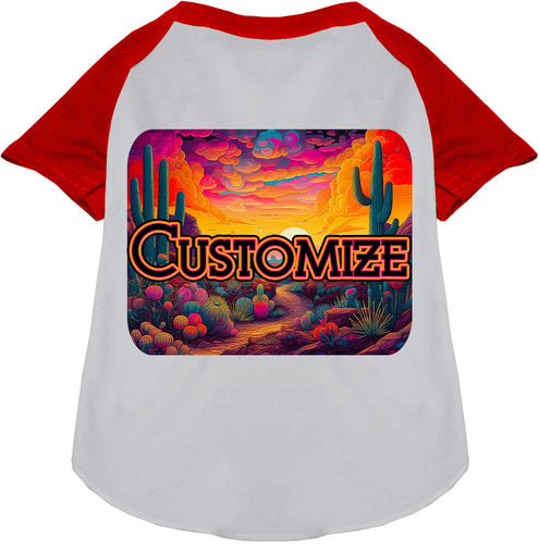 Custom Neon Desert Pet Raglan Shirts