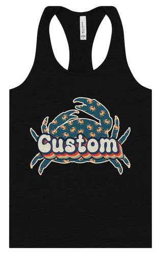 Custom Retro Crabs Women's Racerback Tank