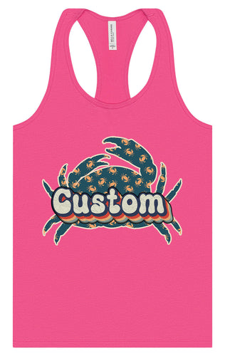 Custom Retro Crabs Women's Racerback Tank
