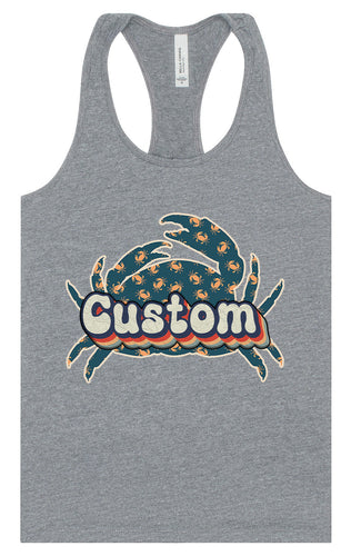 Custom Retro Crabs Women's Racerback Tank