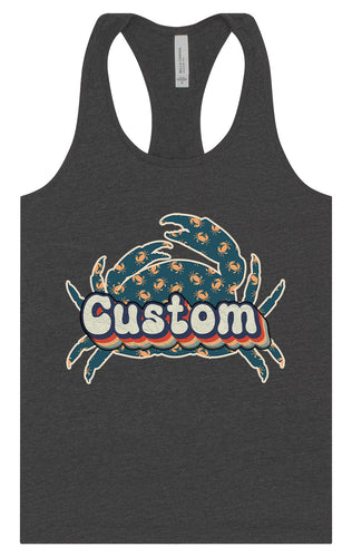 Custom Retro Crabs Women's Racerback Tank