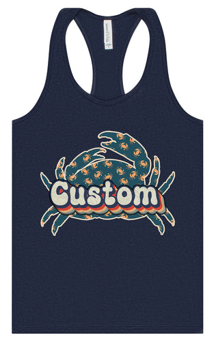 Custom Retro Crabs Women's Racerback Tank