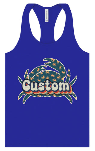 Custom Retro Crabs Women's Racerback Tank