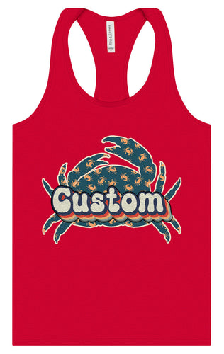 Custom Retro Crabs Women's Racerback Tank