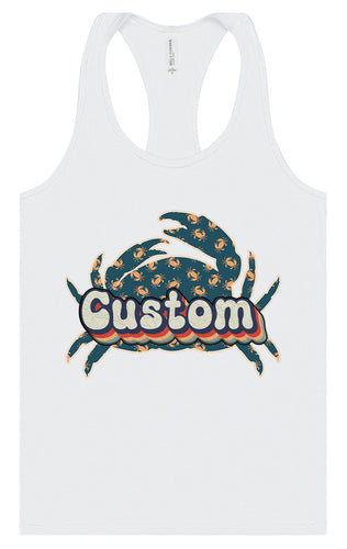 Custom Retro Crabs Women's Racerback Tank