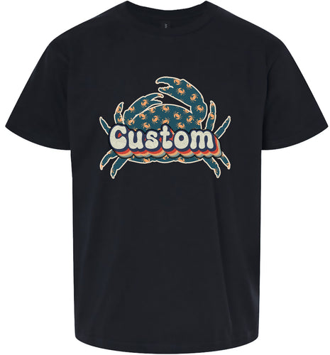 Custom Retro Crabs Children's Gildan Soft Shirt