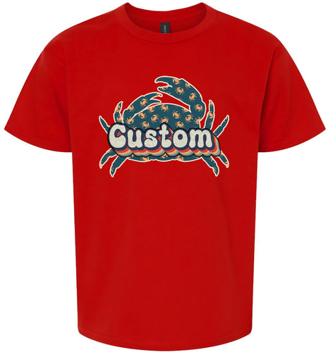 Custom Retro Crabs Children's Gildan Soft Shirt