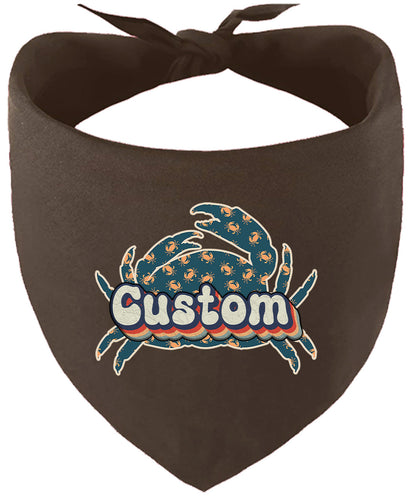 Custom Retro Crabs Pet Bandana