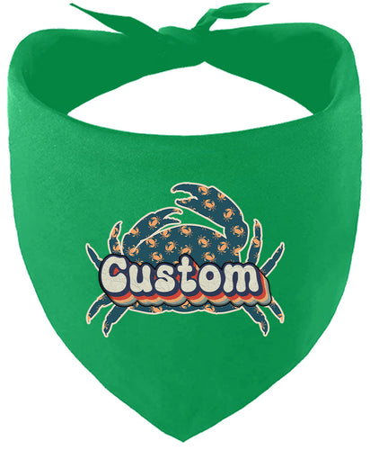 Custom Retro Crabs Pet Bandana