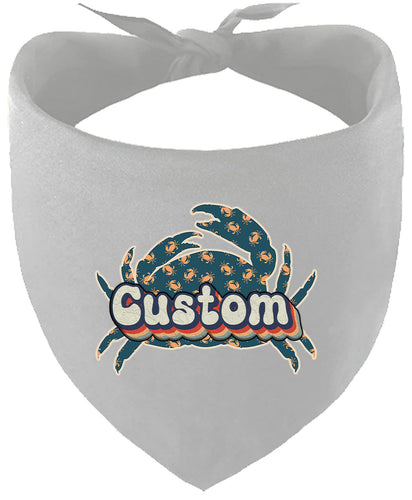 Custom Retro Crabs Pet Bandana
