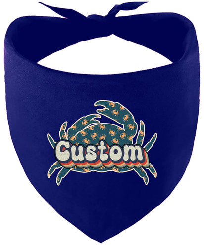 Custom Retro Crabs Pet Bandana