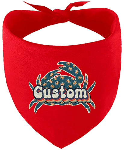 Custom Retro Crabs Pet Bandana