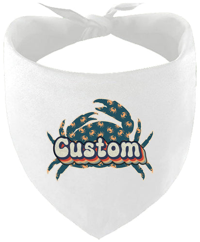 Custom Retro Crabs Pet Bandana