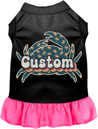 Custom Retro Crabs Pet Dress