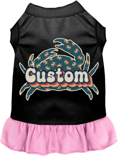 Custom Retro Crabs Pet Dress