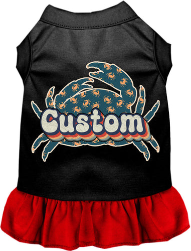 Custom Retro Crabs Pet Dress
