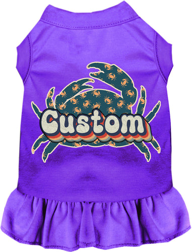 Custom Retro Crabs Pet Dress