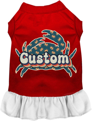 Custom Retro Crabs Pet Dress