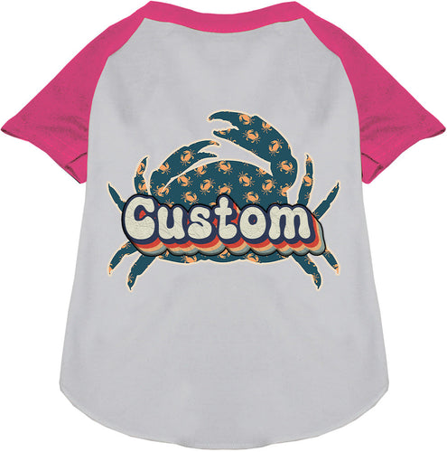 Custom Retro Crabs Pet Raglan Shirts