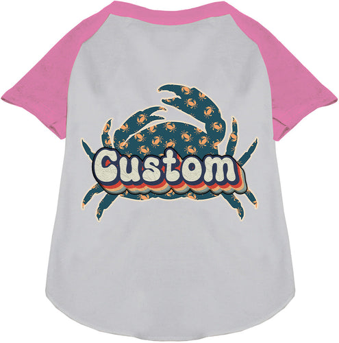 Custom Retro Crabs Pet Raglan Shirts