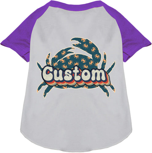 Custom Retro Crabs Pet Raglan Shirts