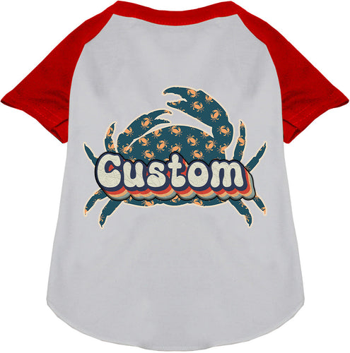 Custom Retro Crabs Pet Raglan Shirts