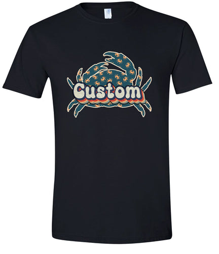 Custom Retro Crabs Adult Gildan Soft Shirt