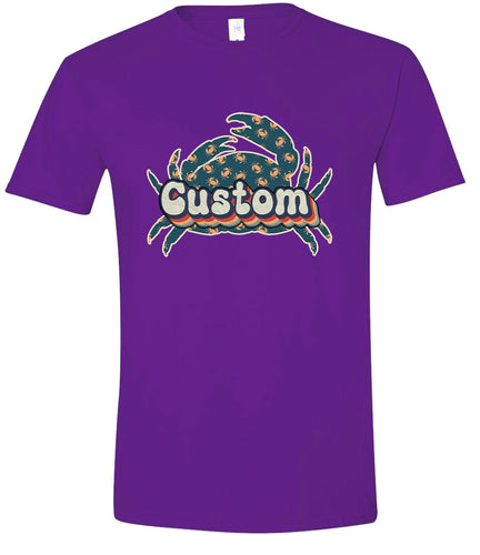 Custom Retro Crabs Adult Gildan Soft Shirt