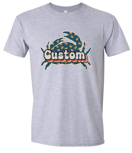 Custom Retro Crabs Adult Gildan Soft Shirt