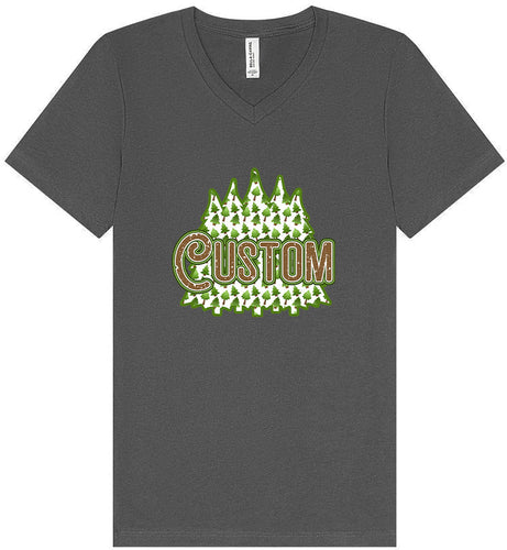 Custom Woodland Trees Unisex V-Neck Shirt