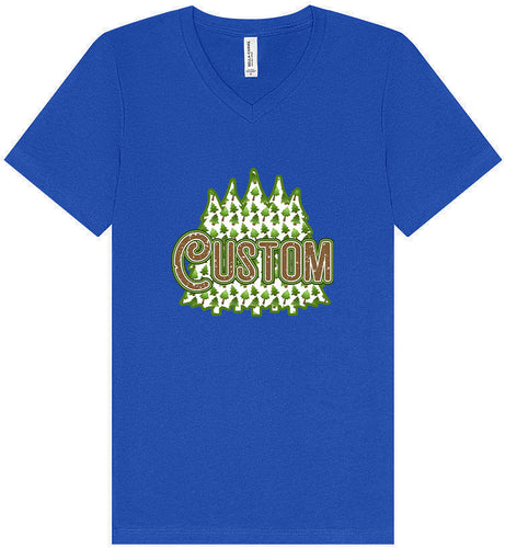 Custom Woodland Trees Unisex V-Neck Shirt