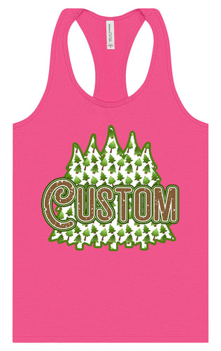 Custom Woodland Trees Women's Racerback Tank